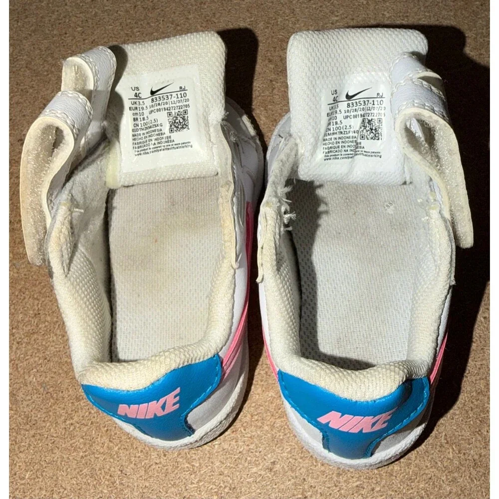 Nike Baby Sneakers White Pink Blue Court Royale Leather
